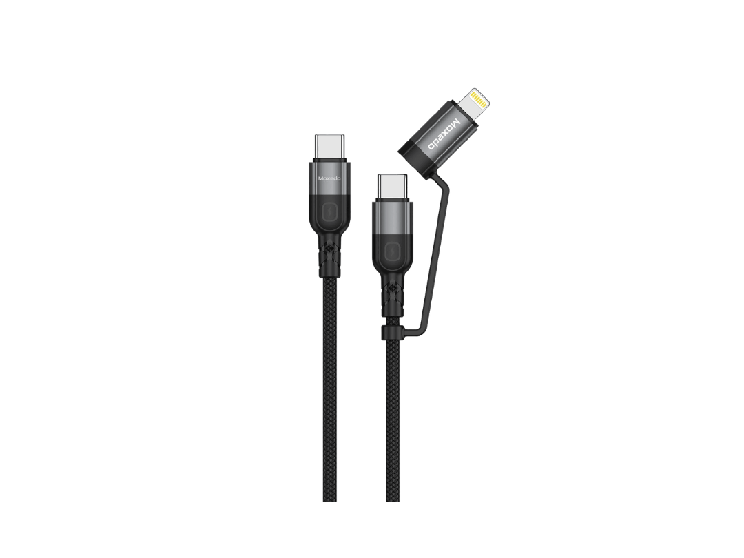 Buy Moxedo 2-in-1 60W PD Charging Cable - USB-C to USB-C/L - Black in Qatar Buy Moxedo 2-in-1 60W PD Charging Cable - USB-C to USB-C/L - Black in Qatar